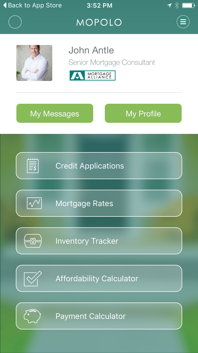 John Antle | Kelowna Mortgage Broker | MOPOLO app dashboard